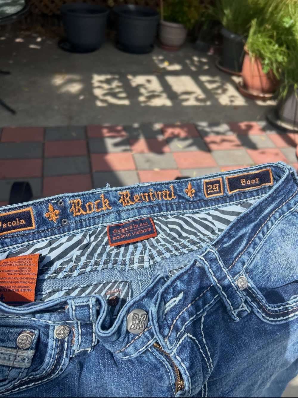 Rock Revival Men’s Bootcut Jeans in Distressed Blue